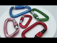 Aluminum 30KN Outdoor Carabiner Customized Logo and Color D Shape Climbing Snap Hook