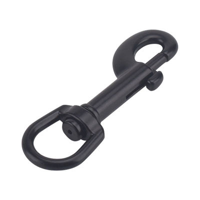 Giá tốt. Móc khóa carabiner đen kim loại xoay trực tiếp cho thị trường công nghiệp nặng trực tuyến