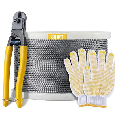 Giá tốt. Cáp lan can boong 300FT T316 7x7 bằng thép không gỉ, thép dây đặc biệt rèn nguội trực tuyến