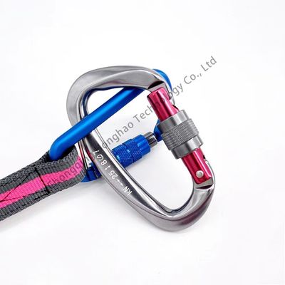 Giá tốt. Móc khóa leo núi và cứu hộ trên cao hình chữ D có khóa vặn bằng thép mạ kẽm trực tuyến