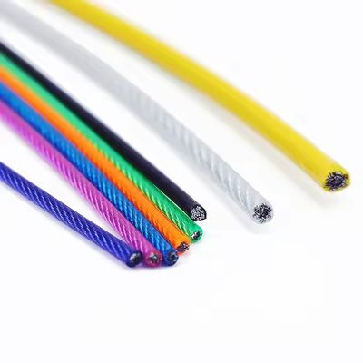 Giá tốt. Cáp thép mạ kẽm bọc PVC cấu trúc 7*7 3.0mm Thép cacbon cao Nhiều màu sắc và các dịch vụ gia công khác trực tuyến