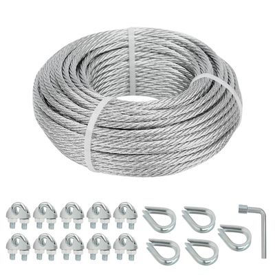 Giá tốt. Xây dựng nhà kho neo 7X7 lõi sợi cáp máy bay bằng thép không gỉ mạ kẽm với kẹp dây và ống lót trực tuyến