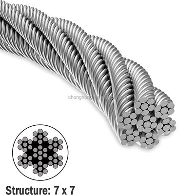 Giá tốt. Cáp thép lõi 7*19 SS AISI304 AISI316 Cáp thép 8mm Inox Hàm lượng Si 1.0% Cáp thép không gỉ 7x19 trực tuyến
