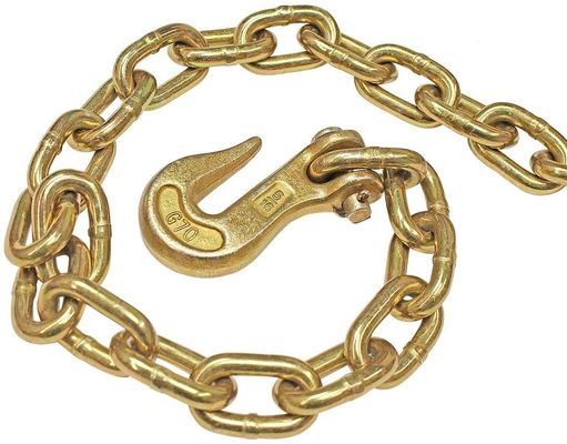 Giá tốt. Yellow Zinc Conveyor Steel Link Chain Clevis Grab Hook Metal Link Chain trực tuyến