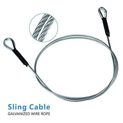 Thép loại thép không gỉ Zipper Sling dây thừng 8/11/14'3/16