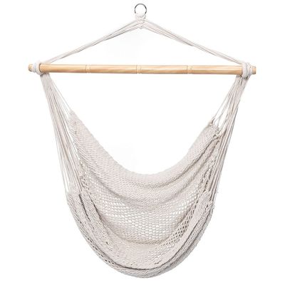 Ghế treo cắm trại sức chứa lớn Ghế võng dây trắng ngoài trời có giá đỡ