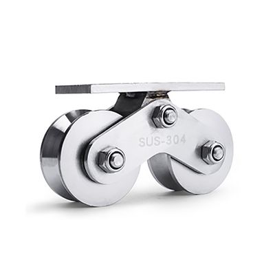 Giá tốt. V Groove Double Wheels 304 Stainless Steel Pulley Wheel for Heavy Duty Gate trực tuyến