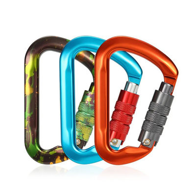 Nhôm 30KN D hình dạng leo núi Snap Hook tùy chỉnh ngoài trời Carabiner