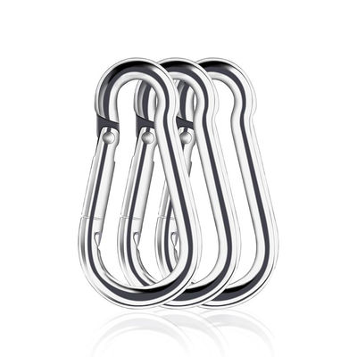 Móc khóa carabiner bằng thép không gỉ 304 hoàn thiện bóng, móc treo lò xo DIN5299c