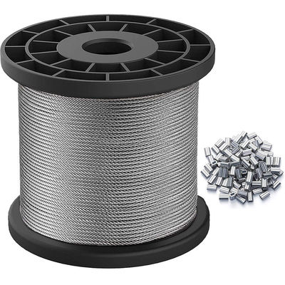 Giá tốt. Stainless Steel 304 Wire Cable 7x7 Strands Core Steel Cable 328FT Aircraft Cable Sleeves Stops 1/16 7*7 Wire Rope For Outdoor trực tuyến