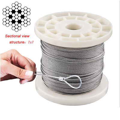 Giá tốt. 7*7 Cáp dây thép không gỉ xây dựng AISI 201/304/316 Vật liệu không hợp kim trực tuyến
