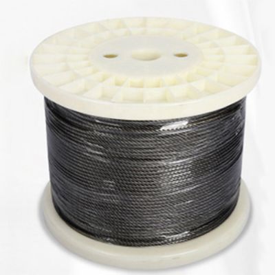 Giá tốt. 7x7 Xây dựng thép không gỉ dây thép dây cáp hàng rào cáp 200FT Đen T316 Cáp máy bay cho boong đường ray cầu thang balustrade trực tuyến