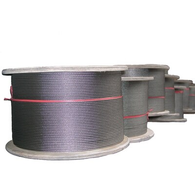 Giá tốt. Stainless Steel Wire Rope Cable không thô với vật liệu AISI304 304L 316 316L và 6 x 7 FC / IWS Xây dựng trong đường kính 1/16 