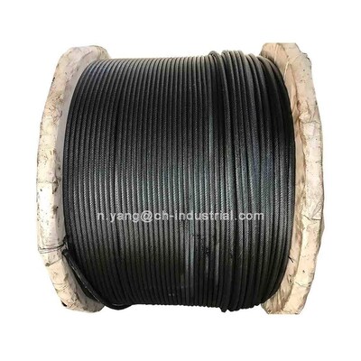 Giá tốt. Cáp máy bay dây thép mạ kẽm phủ bột màu đen ASTM tiêu chuẩn 7x7 cho sân khấu và phim ảnh trực tuyến