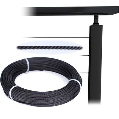 Giá tốt. Đèn dây thép màu đen 150ft T316 thép không gỉ 7x7 1/8 