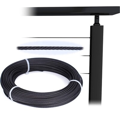 Giá tốt. Phụ kiện cáp thép không gỉ đen 7x7 sợi 1/8