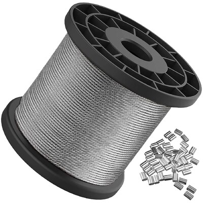 Giá tốt. Cáp thép mạ kẽm xây dựng 7x7 Đường kính 3/64 