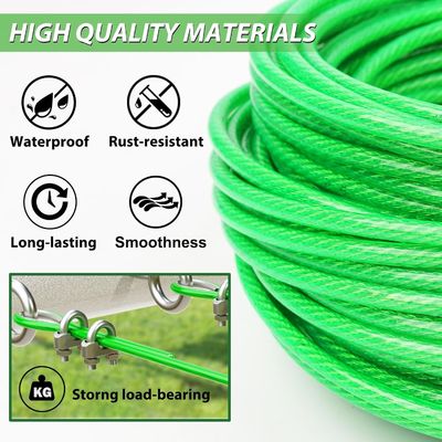 Giá tốt. Carbon Steel Vinyl Coated Steel Cable 7x7 / 7x19 3 16 Stainless Cable For Construction trực tuyến