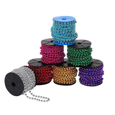 Giá tốt. 2.4mm Customized Colors Plastic Ball Chain Silver Ball Chain White Gold Ball Chain With Customization Length And OEM trực tuyến