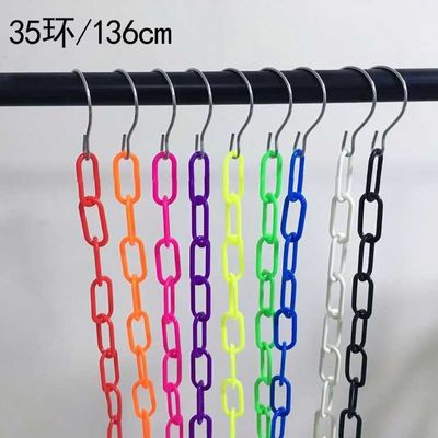Xích nhựa nhiều màu dài 1.3m / 23 lỗ Móc treo quần áo bằng nhựa Móc treo tủ quần áo Móc treo tiết kiệm không gian