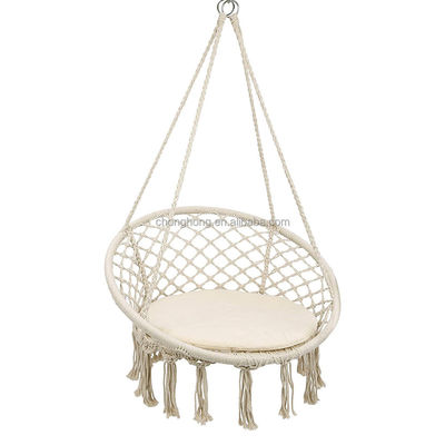 Giá tốt. Round Hanging Hammock Outdoor Garden Cotton Rope Macrame Fringe Patio Swing Hammock Chair Pet Hammock trực tuyến
