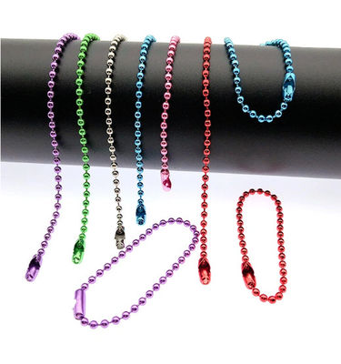 Giá tốt. Colorful 120mm Long Mixed Color Metal Adjustable Antiqued Ball Chain with Bead Connector Clasp Keychain trực tuyến