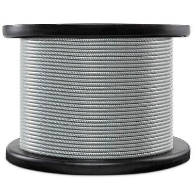 Dây cáp thép 7x19 Tùy chỉnh độ dài Thép carbon cấp Tùy chỉnh cáp thép mạ kẽm 9/32