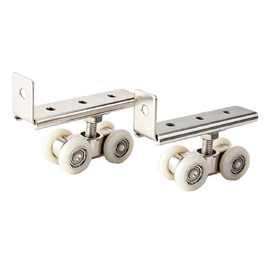 Giá tốt. 4 bánh kim loại trượt theo dõi bánh xe thiết lập hanger quả bóng mang theo bộ đạp cho tủ quần áo tủ cửa chuồng trực tuyến