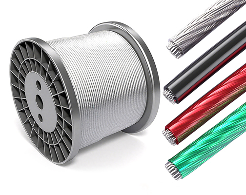 Giá tốt. Cáp thép bọc nhựa PVC, cáp thép bọc vinyl, chiều dài tùy chỉnh, chứng nhận ISO9001 trực tuyến