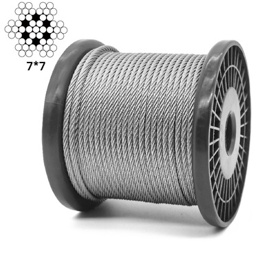 Giá tốt. Dây cáp thép không gỉ T316 7x7 sợi 500FT cho lan can boong, dây cáp SS kèm dao cắt trực tuyến